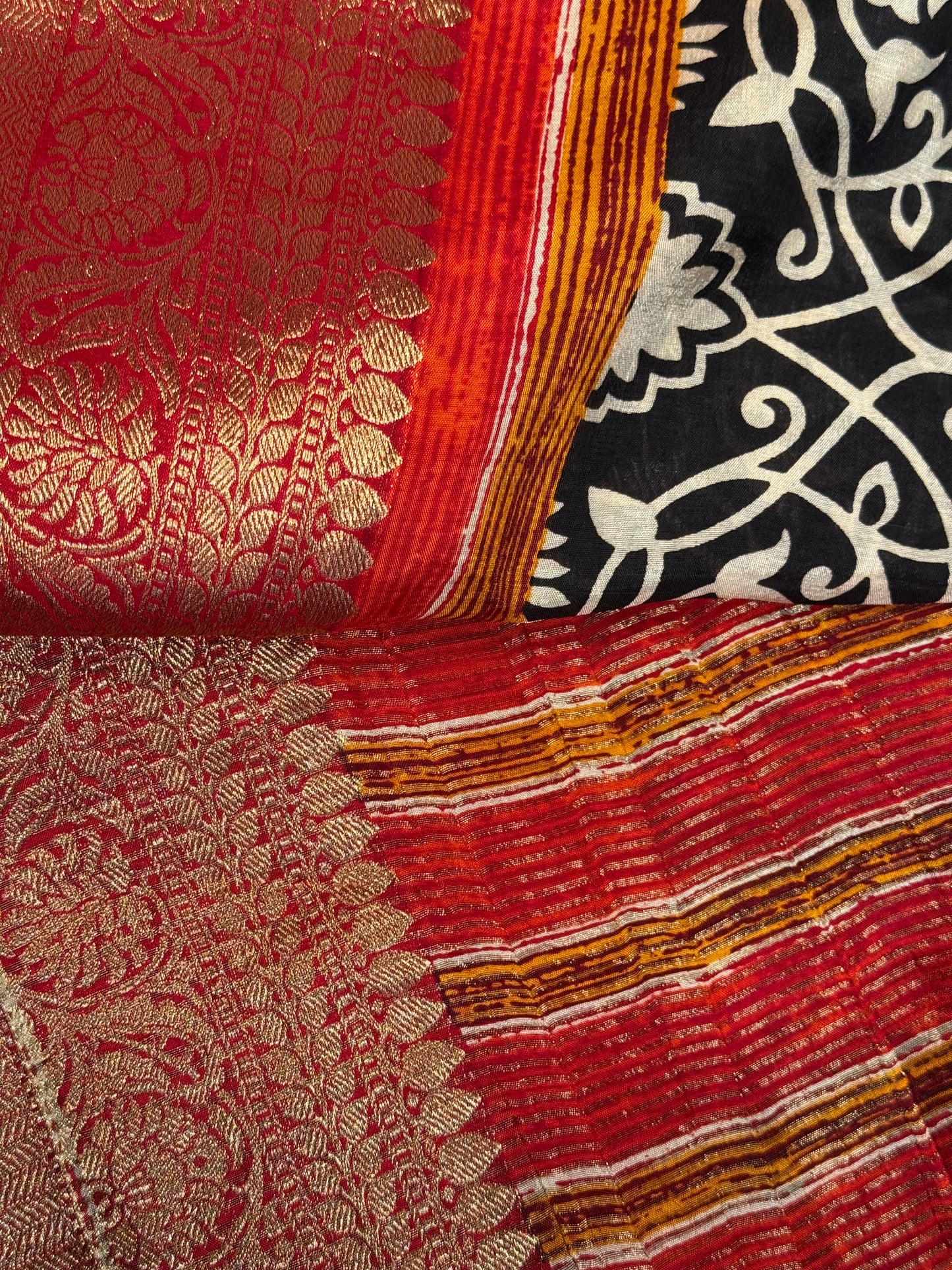 Classic White-Black Designer Dola Silk Saree with Bold Red Zari Border and Stitched Blouse