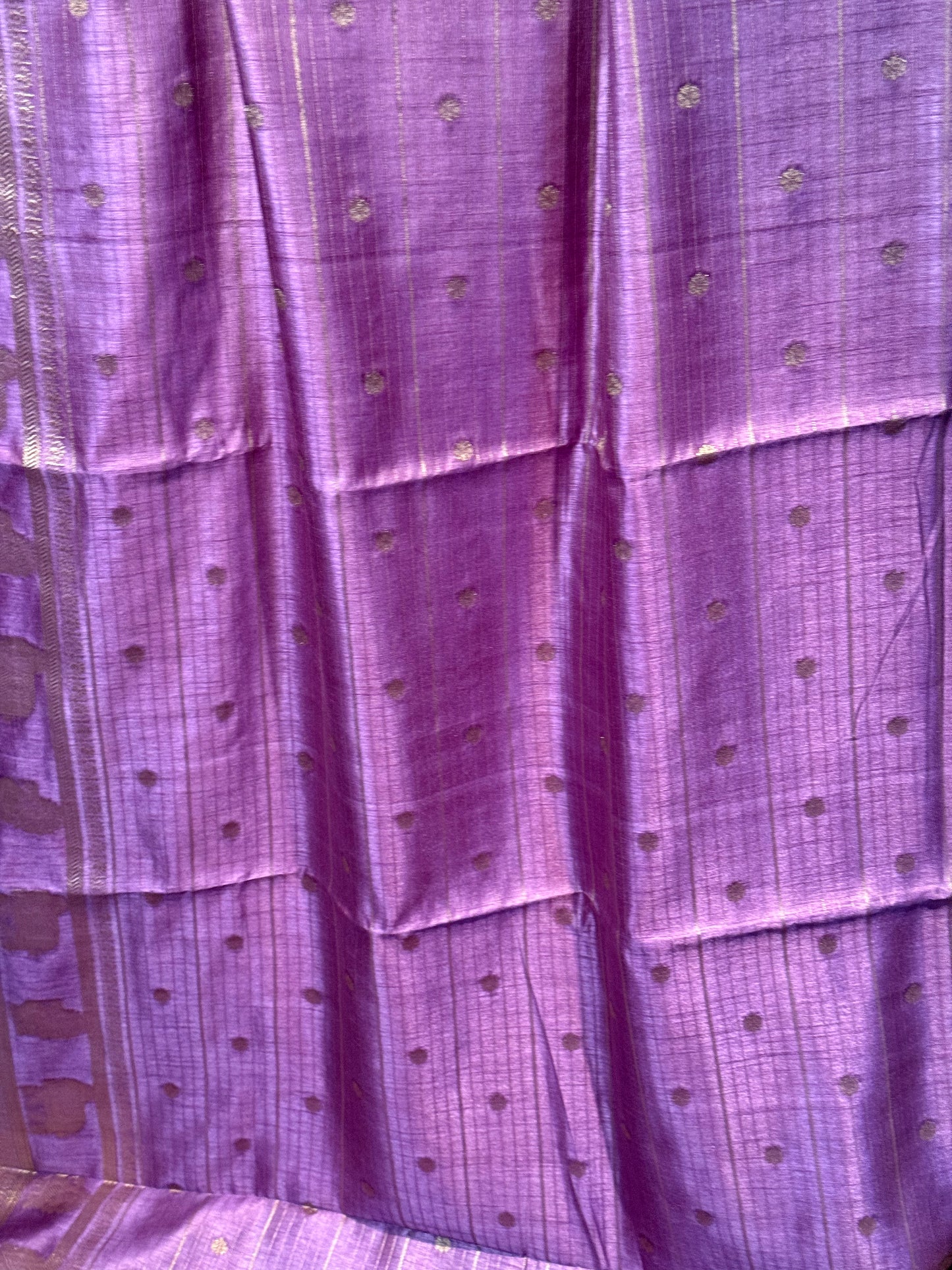 Purple Designer Saree with Rich Zari Border and Stitched Blouse